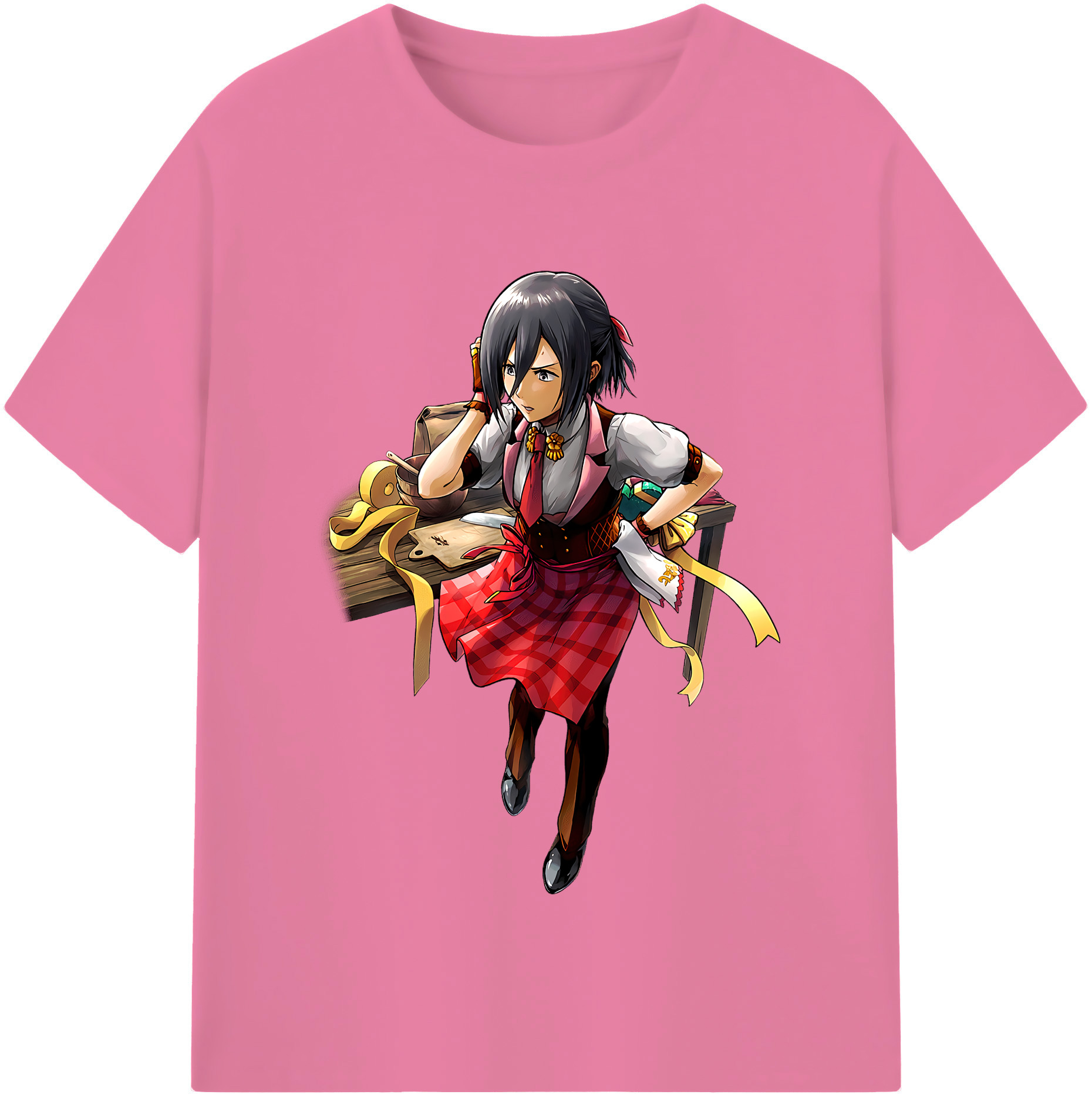 （画像用） 進撃の巨人 ミカサ·アッカーマン Attack on Titan Mikasa Ackerman 綿100％半袖Tシャツ（フロントプリント）
